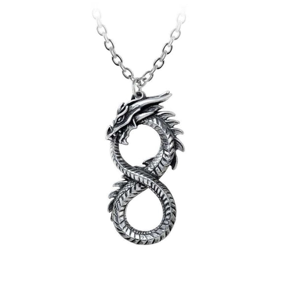 Alchemy Gothic P916 21 in. Infinity Dragon Pendant