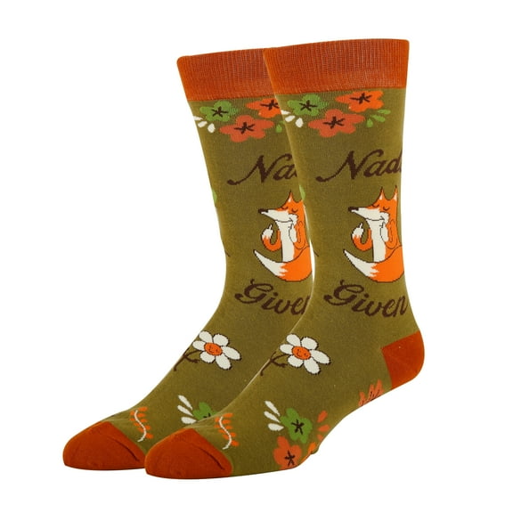 OoohYeah Men's Funny Crew Socks, Crazy Colorful Novelty Dress Socks, Nada Fox Given