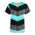 thumbnail image 5 of Puntoco Liquidación de blusas cortas para mujer, moda informal para mujer, cuello en V, estampado, manga corta, bolsillo, vestido de enfermera, 5 of 5