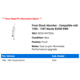 thumbnail image 2 of Front Shock Absorber - Compatible with 1986 - 1987 Mazda B2000 RWD, 2 of 2