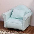 thumbnail image 4 of Dollhouse Couch with Pillow 1 12 Scale Miniature Sofa Arm Chair Living Room Furniture Wooden Fabric Frame Single Reading Chair Artificial House Room Scene Decoration (Green), 4 of 6