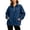 Dark Blue, variant on SAWOBUUN Denim Jackets for Women Half Zip Long Sleeve Pullover Top Oversized Jean Jacket with Pocket