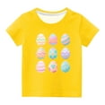 thumbnail image 2 of EGNMCR Blouses et Chemises à Manches Courtes à Col Rond Tout-Petits Enfants Garçons Filles Mode Pâques Oeufs de Pâques Imprimé Col Rond Imprimé Haut à Manches Courtes Fille Blouse, 2 of 4