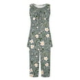 thumbnail image 4 of Pajamas for Women Set Sale Womens Sleeveless Tank Pajama Set Floral Print Outfits for Women 2 Piece Summer Sets, 4 of 5