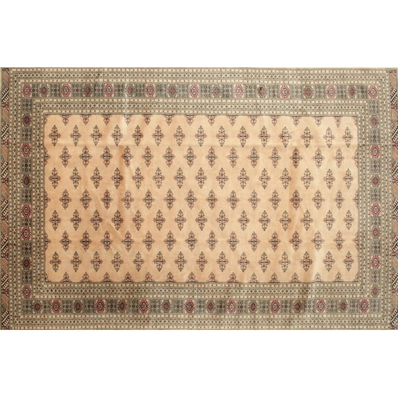 Ahgly Company Machine Washable Indoor Rectangle Traditional Gold Brown Area Rugs, 5' x 8'