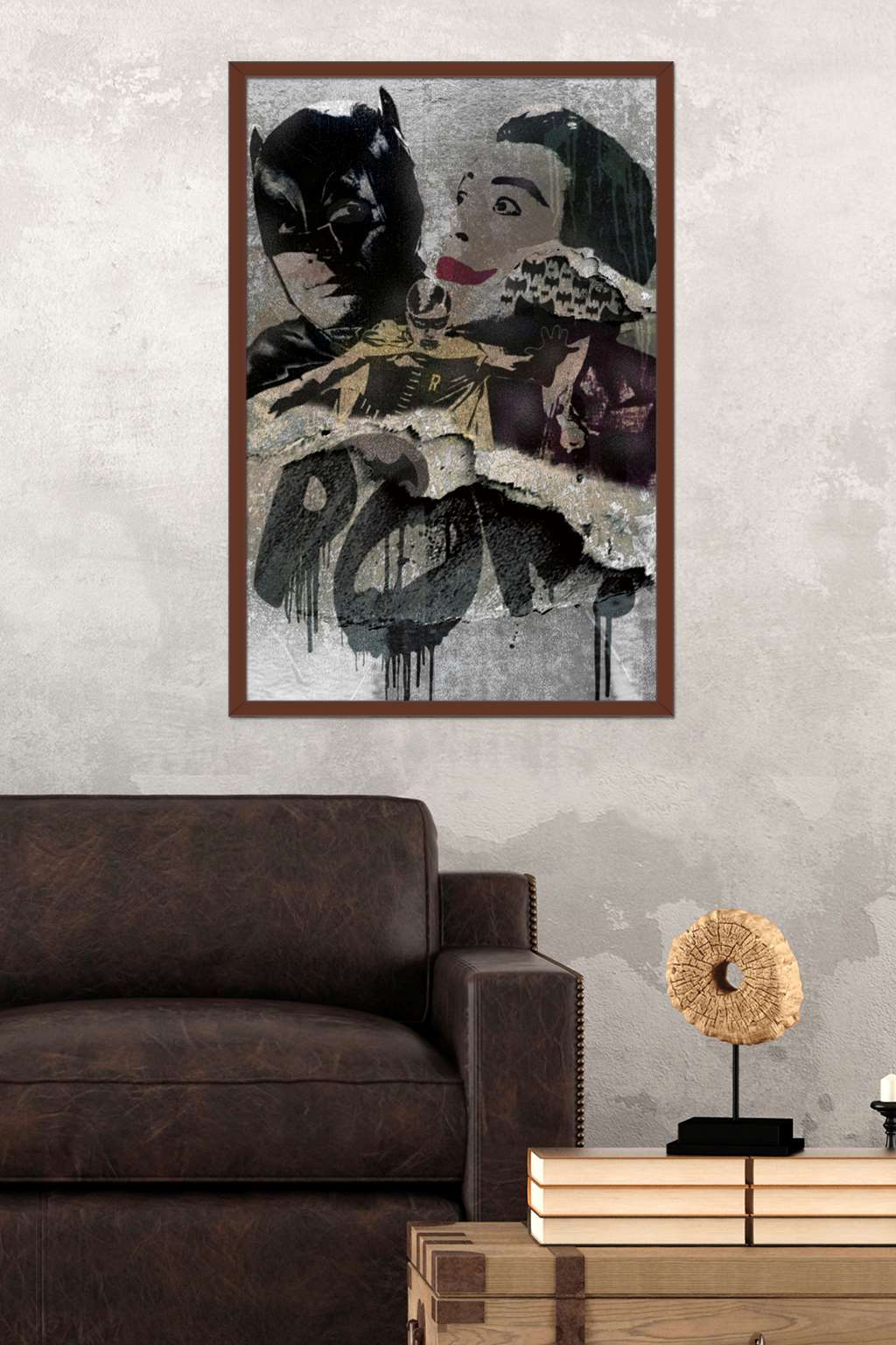 DC Comics - Batman - Grunge Wall Poster, 22.375" x 34", Framed