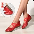 thumbnail image 5 of TOWED22 Women's Round Toe Ballet Flat Shoes Knit Dress Shoes Low Wedge Loafer Comfortable Slip On Flats(Red,7.5), 5 of 7