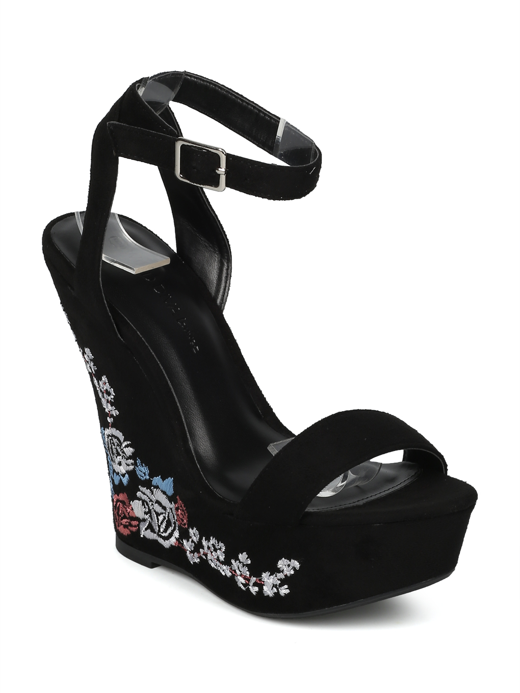New Women Faux Suede Open Toe Rose Embroidered Platform Wedge Heel -17937 -  Walmart.com