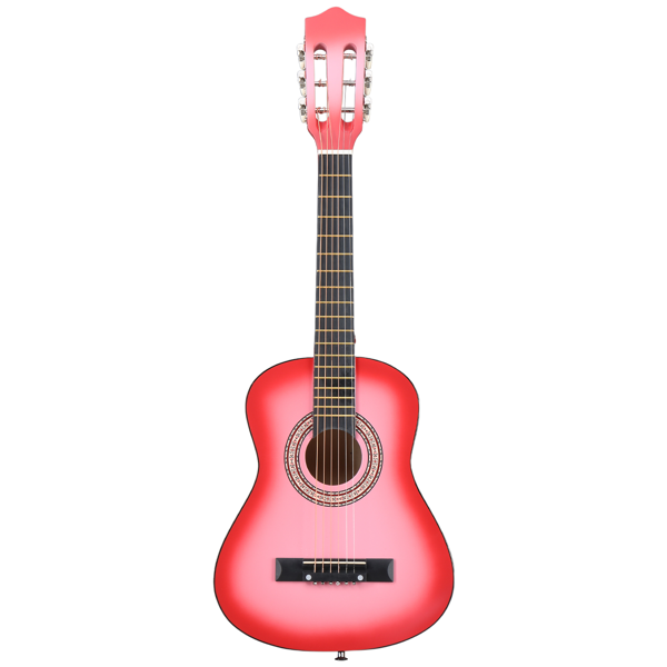 30in Acoustic Guitar with Pick, Strings, Capo, Gig Bag, Tuner and Shoulder Strap (Pink)
