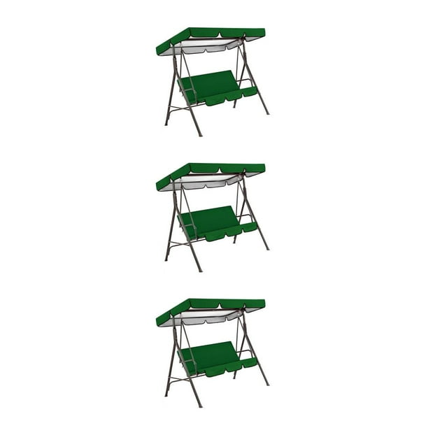 Bewildely Columpio para 3 personas, cubierta de asiento superior, toldo para sombra de sol, patio, hamaca para césped, accesorios de toldo de Type1 NO1