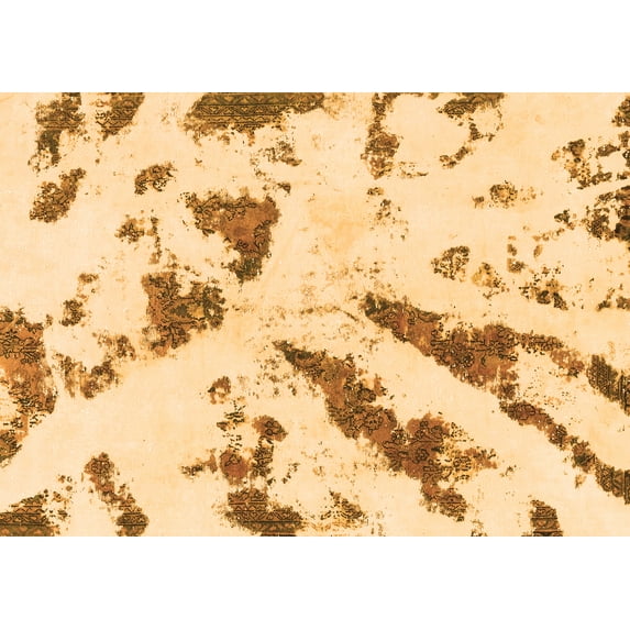 Ahgly Company Indoor Rectangle Abstract Orange Modern Area Rugs, 2' x 5'