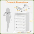 thumbnail image 6 of White Dresser for Bedroom with 5 Drawers,Modern Chest of Drawers with LED Lights and 2 Shelves for Living Room,Hallway, 6 of 7
