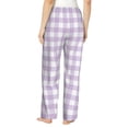 thumbnail image 3 of Uemuo Purple Checkboard Pattern Women's Wide Leg Palazzo Lounge Pants with Pockets Light Weight Loose Comfy Casual Pajama Pants-XX-Large, 3 of 9