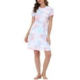 thumbnail image 2 of INSPIRE CHIC Women's Sleepshirts Lounge Dress Sleepwear Crew Neck with Pockets Pajamas Nightgown S Pink, 2 of 5