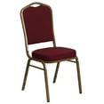 thumbnail image 2 of Flash Furniture HERCULES Series Crown Back Stacking Banquet Chair in Burgundy Fabric - Gold Frame, 2 of 13