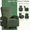 thumbnail image 6 of Renwick Corduroy Swivel Glider Chair for Living Room, All Ages, Dark Green, 6 of 9