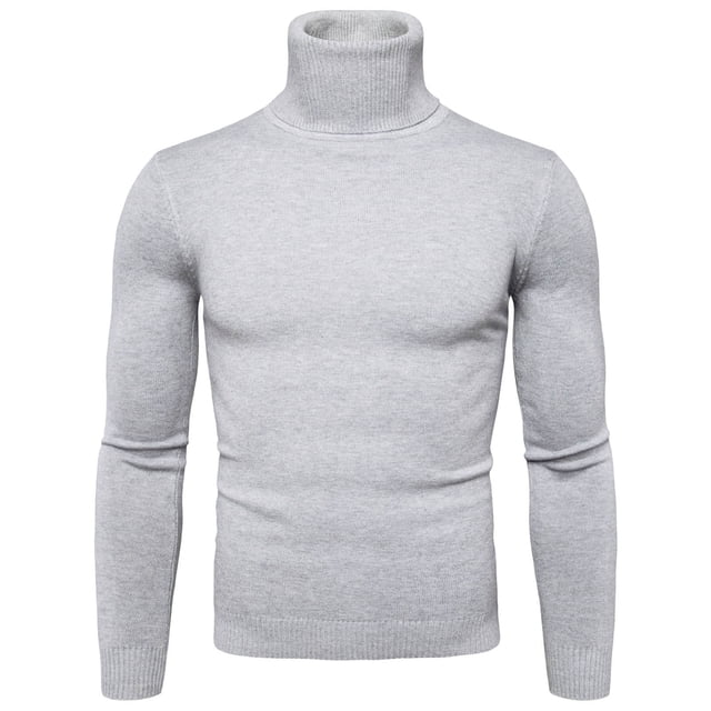 Mens Autumn And Winter Solid Soft Turtleneck Sweater Flexibility Solid Color Close Fitting Top Slim Sweater Coat Hanger Hooks plus Size Winter Coat Rack Stand Trench Coat for Men Coat Winter for Men
