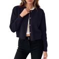 thumbnail image 3 of Women's Long Sleeve Button Down Cropped Knit Cardigan,Casual Short Sweater Jacket, 3 of 6