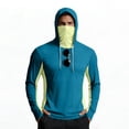thumbnail image 3 of BRANROY Long Sleeve Shirts for Men - UPF 50+ Sun Protection Hoodie with Face Mask Ice Silk Breathable Fishing Hiking Lightweight,Turquoise S, 3 of 5