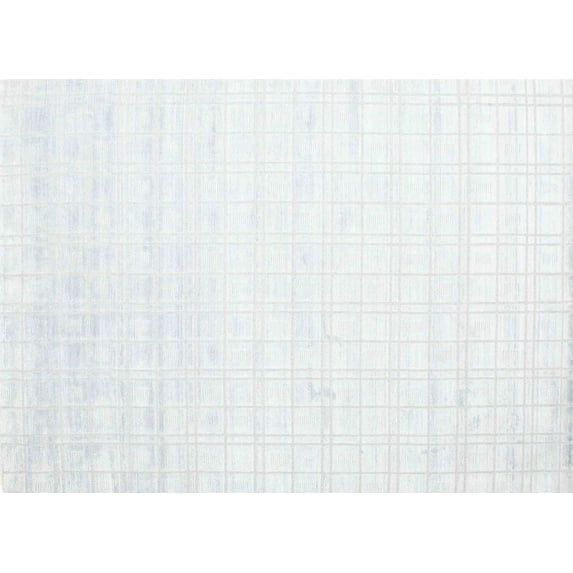 Ahgly Company Indoor Rectangle Contemporary Water Blue Solid Area Rugs, 8' x 10'