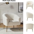 thumbnail image 5 of Sherpa Upholstered Armchairs Set of 2 Barrel Accent Chairs Metal Legs Living Room Bedroom Cute Vanity Chair Ivory, 5 of 6