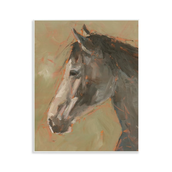 Stupell Industries Neutral Brown Horse Animals Painting Unframed Art Print Wall Art, 11 x 14