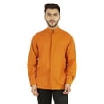 thumbnail image 1 of Bestman Solid Button-Down Shirt For Mens Chinese Collar Front Placket Formal Shirts, 1 of 7