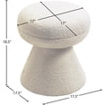 thumbnail image 3 of Meridian Furniture Drum Beige Faux Shearling Teddy Fabric Stool, 3 of 5