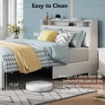 thumbnail image 4 of Full Size Bed Frame with Ergonomic Headboard, Full Platform Bed Frame with Outlets & Charger, Full Bed Frame with Storage Shelf, Bed Frame Full Size, Noise-Free, No Box Spring Needed, 4 of 7