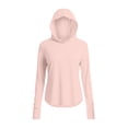 thumbnail image 4 of Rutainlusire Women's Tops Long Sleeve Hooded Sun Protection Athletic Top Women's UPF 50+ Long Sleeve Protection Sports Hooded Solid Color Lightweight Hiking Top With Raglan Sleeves, 4 of 5