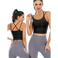 thumbnail image 2 of Women's Plus Size Removable Cups Seamless Wirefree Bra Racerback Support Yoga Bra Sports Tank Tops Bras for Workout Gym Activewear,4Pcs, 2 of 8