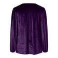 thumbnail image 5 of TTUHYWXI Women's Satin Silky Cowl Neck Drape Ruched Front Long Sleeve Blouse Shirt Top (Purple, 3XL), 5 of 7