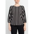 thumbnail image 6 of Adrianna Papell Women's 3/4 Sleeve Stretch Soft Blouse, Black XL, 6 of 8