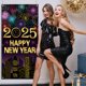 thumbnail image 3 of Banner de puerta de Feliz Año Nuevo Decoraciones Colgantes Banner de puerta de entrada para vacaciones de invierno Año Nuevo Interior Exterior, 3 of 5