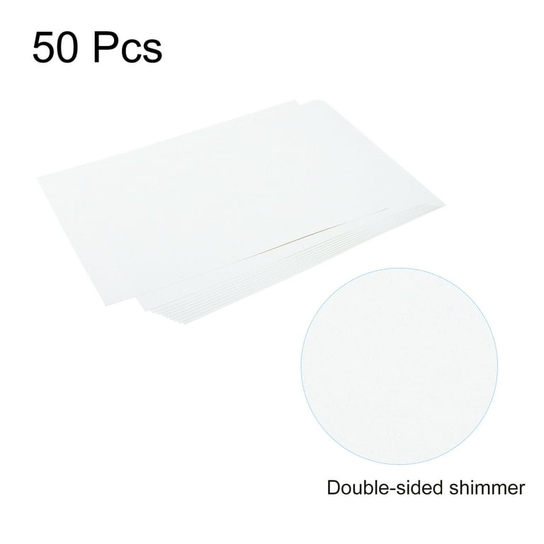 Uxcell Shimmer Cardstock Paper 50 Sheets, 8x11.5 Inch 92 Lb