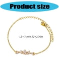 thumbnail image 3 of Exquisite Gold Tone Zirconia With Flower And Leaf Accent Stylish Wrist Chain Jewelry For Special Event, 3 of 9