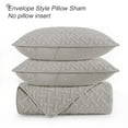 Exclusivo Mezcla 3Piece Light Gray King Size Quilt Set, Weave Pattern