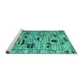thumbnail image 2 of Ahgly Company Machine Washable Indoor Rectangle Abstract Turquoise Blue Modern Area Rugs, 2' x 5', 2 of 4