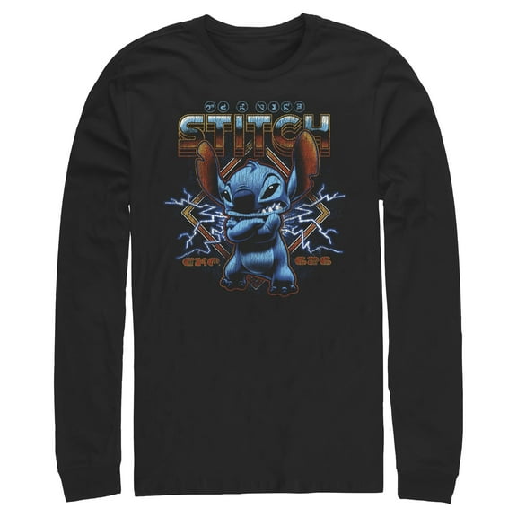 Mens Lilo & Stitch 80s Rocker Stitch Long Sleeve Shirt