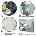 thumbnail image 3 of Designart "Painted Blue And Gold Magnolias VI" Magnolias Wall Art Living Room, 3 of 7