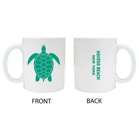 

Havens Beach New York Souvenir White Ceramic Mug Turtle Design 2-Pack