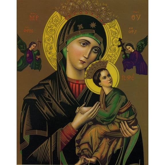 Catholic print picture - Our Lady of Perpetual Help 3 - 8" x 10" ready to be framed