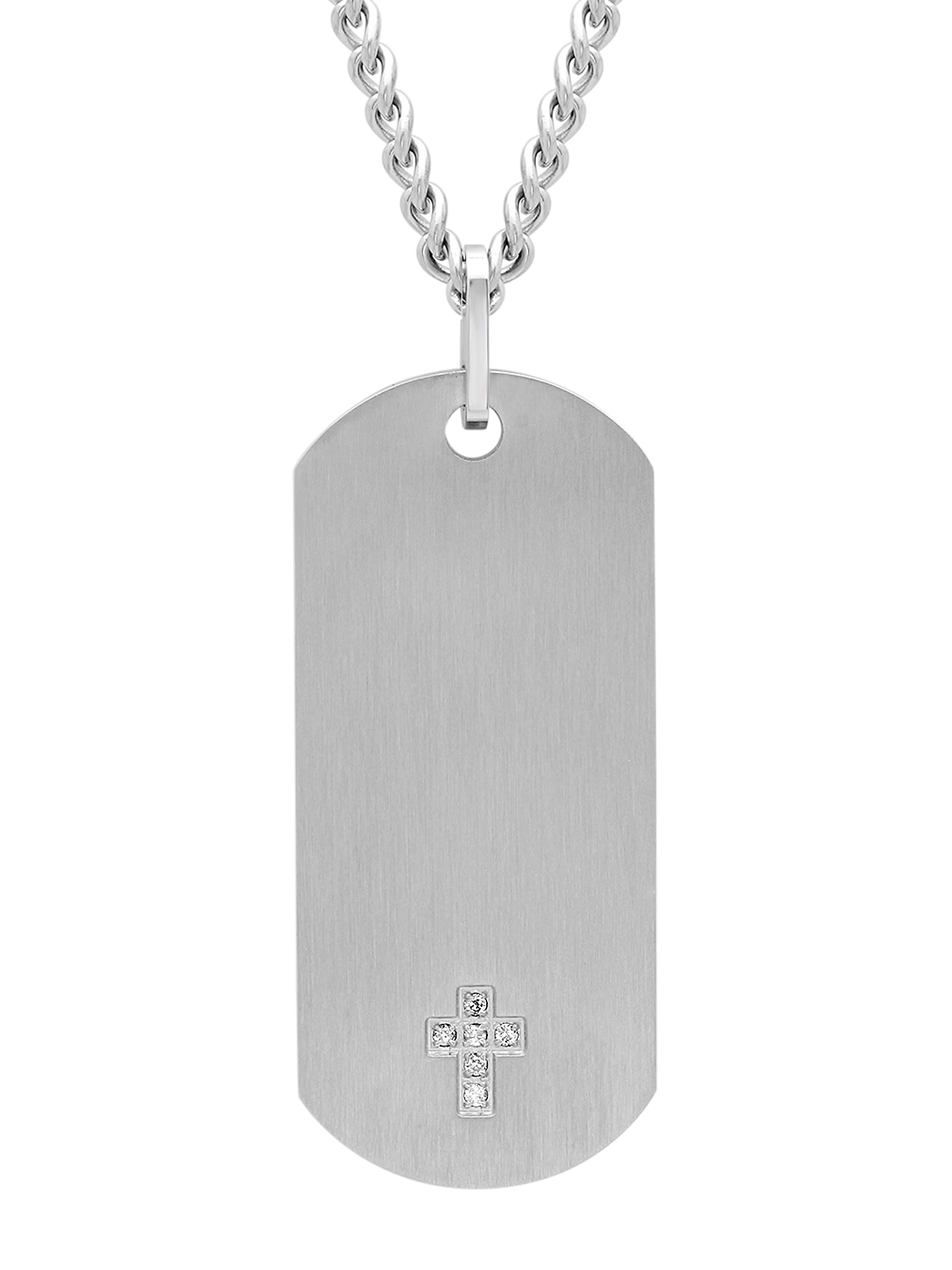 Men's Stainless Steel White Diamond 