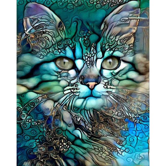 Juego de bordado completo Kit de costura de punto de cruz 11CT estampado lindo gatito arte DIY FLhrweasw Nuevo