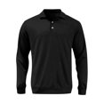 thumbnail image 6 of Men's Winter Solid Color Lapel Loose Long Sleeve T-Shirt, Henley Button Up Sport Top for Casual Wear, Gym and Lounge Style,Black,4XL, 6 of 6