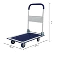 thumbnail image 2 of Platform Truck, 330 lbs, High-Strength, Flatbed Design, Rolling, Push Handle, Blue Color, 2 of 10