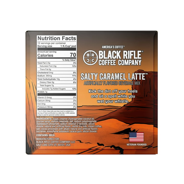 Black Rifle Coffee Salty Caramel Latte Medium Roast K-Cups, 12