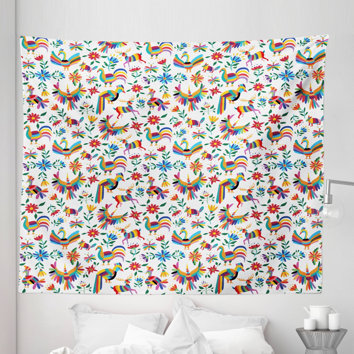 Mexican Tapestry, Traditional Latin American Art Design Natural