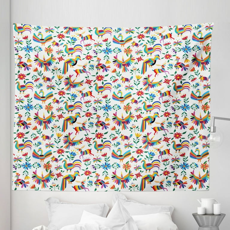 Mexican Tapestry Traditional Latin American Art Design Natural
