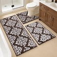 thumbnail image 2 of Bathroom Rugs, Yamaziot Bathroom Rugs Sets 3, Non Slip Absorbent Microfiber Shaggy Ultra Soft Bath Rug Mat Runner with U Shaped Contour Toilet Mat, Brown, 2 of 7